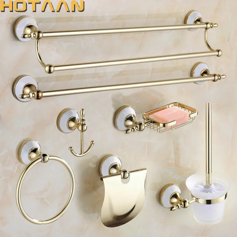 accessoires salle bain or blanc classique porte savon porte papier porte serviette porte brosse