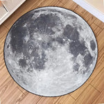 tapis rond moderne lune floral gris beige antidérapant polypropylène polyesterextérieur salon chambre