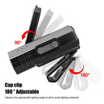 lampe torche noire moderne clips double interrupteur induction lentille rouge cache aluminium led campingurgence