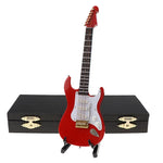 guitare électrique miniature bois support clip marron noir rouge blanc classique