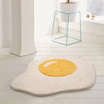 tapis sol doux omelette blanc jaune moderne antidérapant polyeste confortable maison