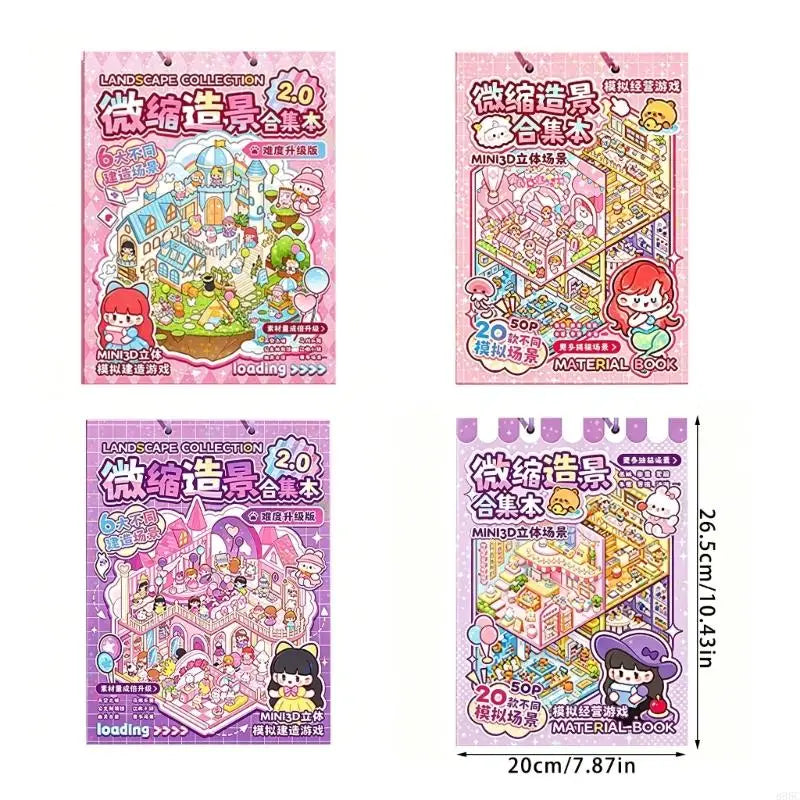 livre modélisation 3d illustrations scènes personnages mignons rose violet opaques