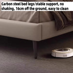 lit moderne bois simili cuir beige gris rouge pieds métalliques 176x206cm