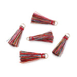 pompons franges polyester multicolores anneau métallique vêtements rideaux décoratifs textiles maison bricolage bijoux pendentifs