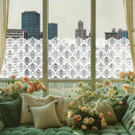 sticker fenêtre décoratif art déco vague floral semi transparent adhésif réutilisable décoration maison nouvelle