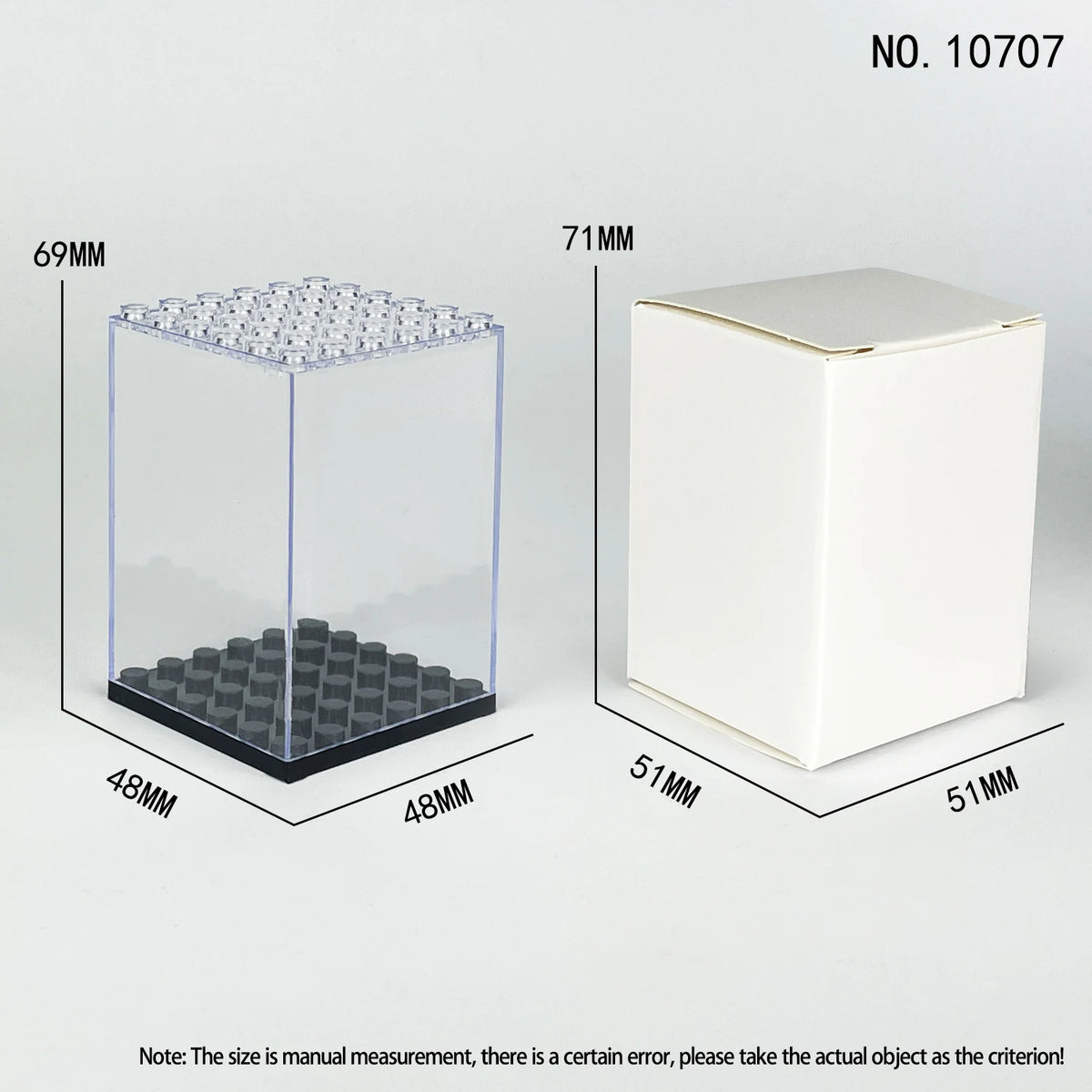 boîte rangement lego transparente moderne plateaux gris points noirs organisation légo fonctionnelle exposant anti
