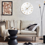 horloge murale moderne marbre blanc aiguille quartz 12 pouces adhésif salon