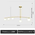 luminaire suspension moderne sphères translucides structure métallique dorée éclairage salon salle manger chambre
