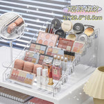 organisateur maquillage transparent palette fards plastique acrylique moderne minimaliste miroir table produits cosmétiques