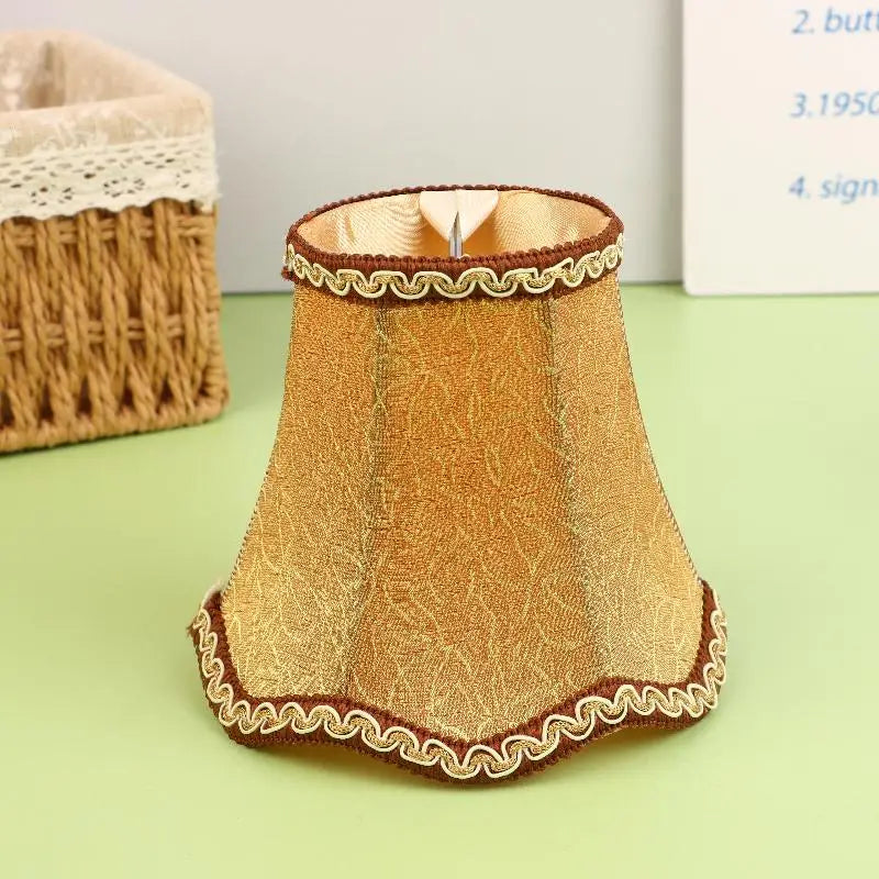 abat jour tissu floral beige marron bleu classique décoration maison DIY