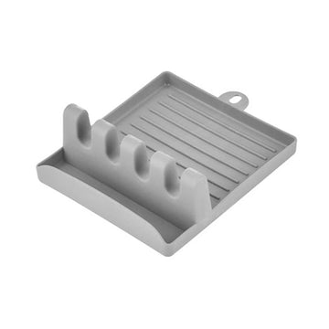 support ustensiles cuisine moderne vert clair gris blanc rainuré adhésif spatule bois couteau poisson