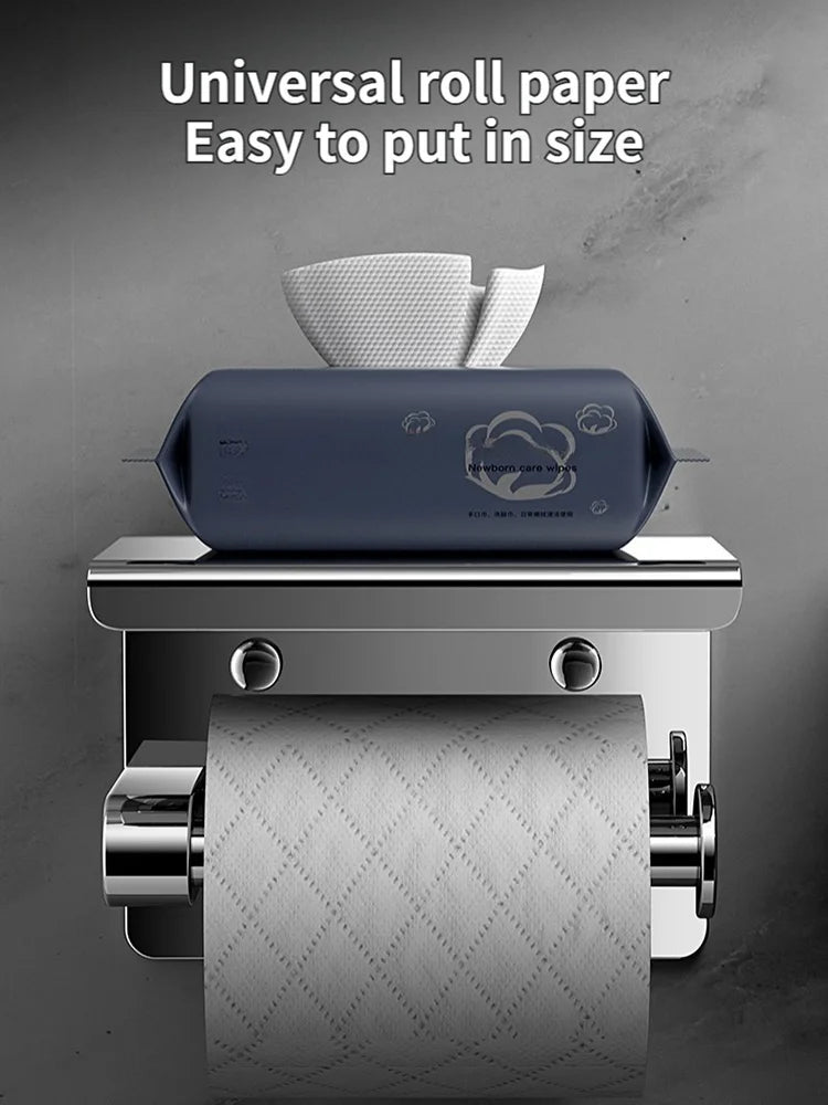 distributeur papier toilette acier inoxydable moderne minimaliste vis fixations papier argenté geometrique
