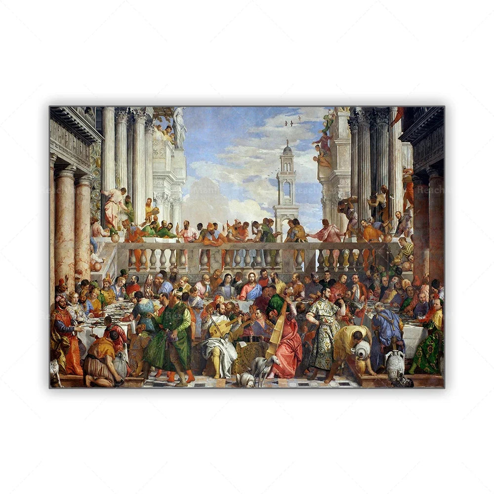 Une scène animée d'une ville italienne antique, avec une foule de personnages en costume d'époque, dans un cadre architectural classique.