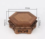 support plantes transparent bois artisanal classique poisson rouge plante plateau motifs floraux
