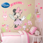 autocollant mural mickey minnie mouse dessin animé décoration chambre enfant sticker mur décoratif pvc