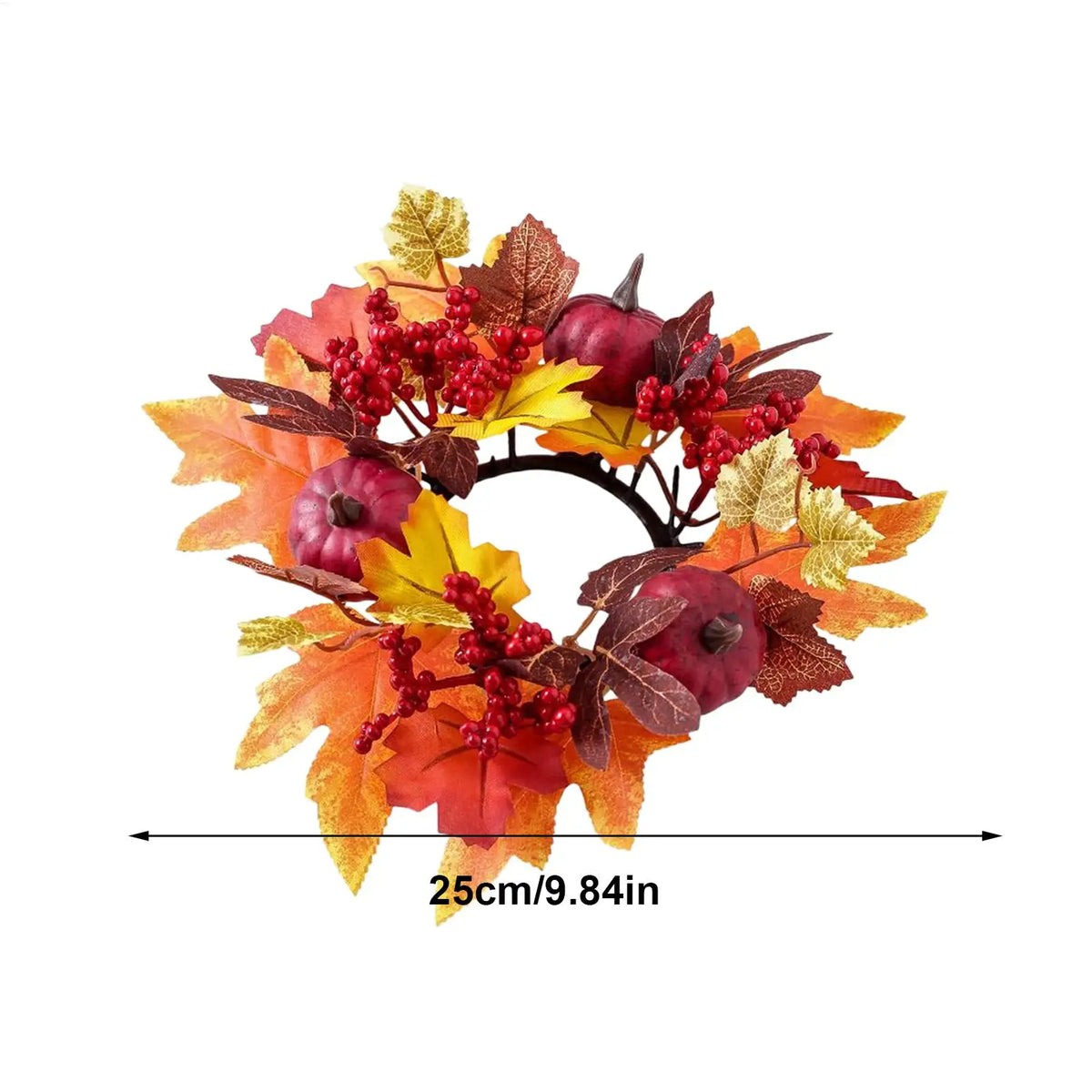 décoration automne feuilles d'érable citrouilles bougies décoratives extérieures orangées rouges jaunes vertes saisonnières
