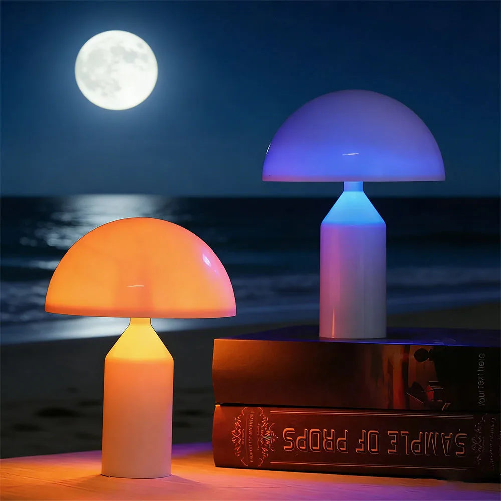 lampe led moderne blanc semi transparent minimaliste chambre ambiance tactile