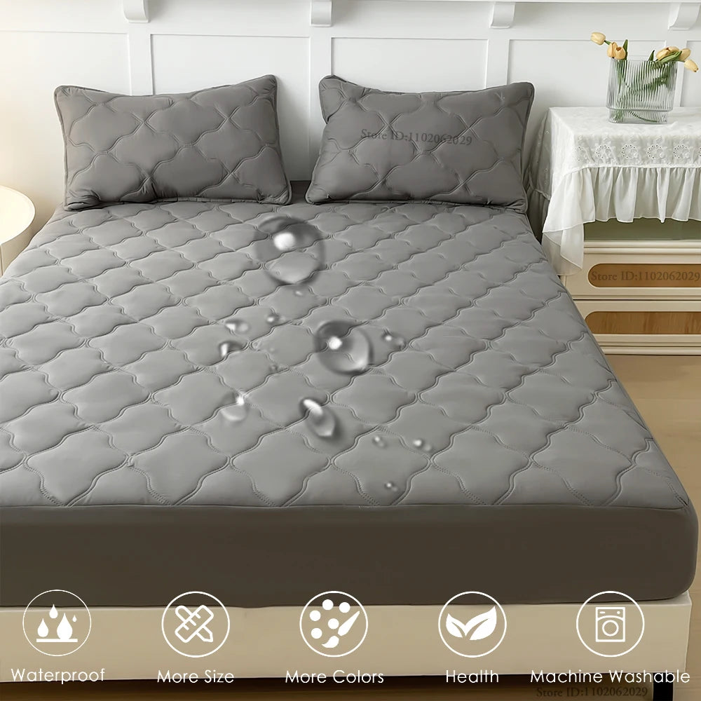 housse matelas imperméable matelas anti acariens coton polyester gris blanc moderne