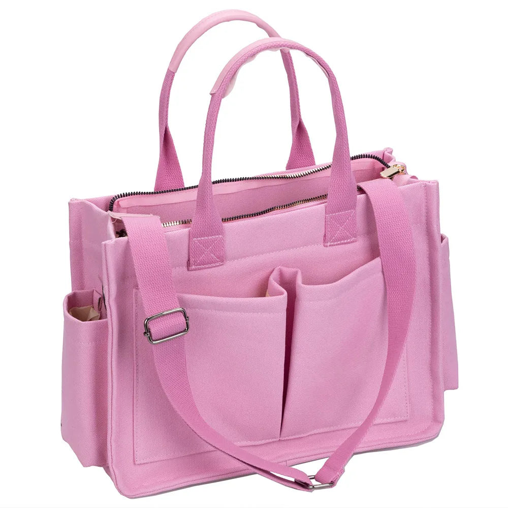 sac main femme violet uni moderne poches multiples bandoulière ajustable toile nylon