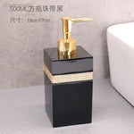 distributeur savon huiles essentielles moderne élégant blanc noir marbré set accessoires