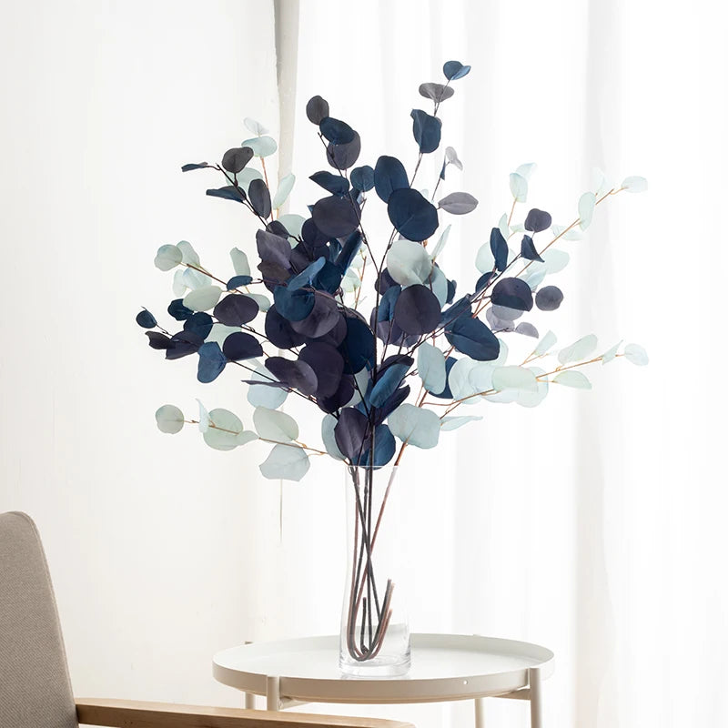 décoration intérieure branche artificielle feuilles rondes couleur automne naturelle minimaliste 87cm