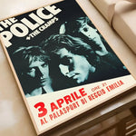 affiche vintage rock groupe police noir blanc bleu jaune salon chambre kawaii déco