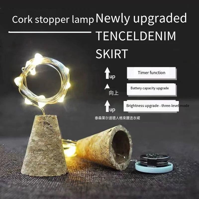 décoration festive guirlande lumineuse bois cordon marron clair conique simple rustique 10pcs