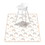 tapis imperméable anti dérapant blanc bleu orange vert motif tracteurs dinosaures moderne enfant