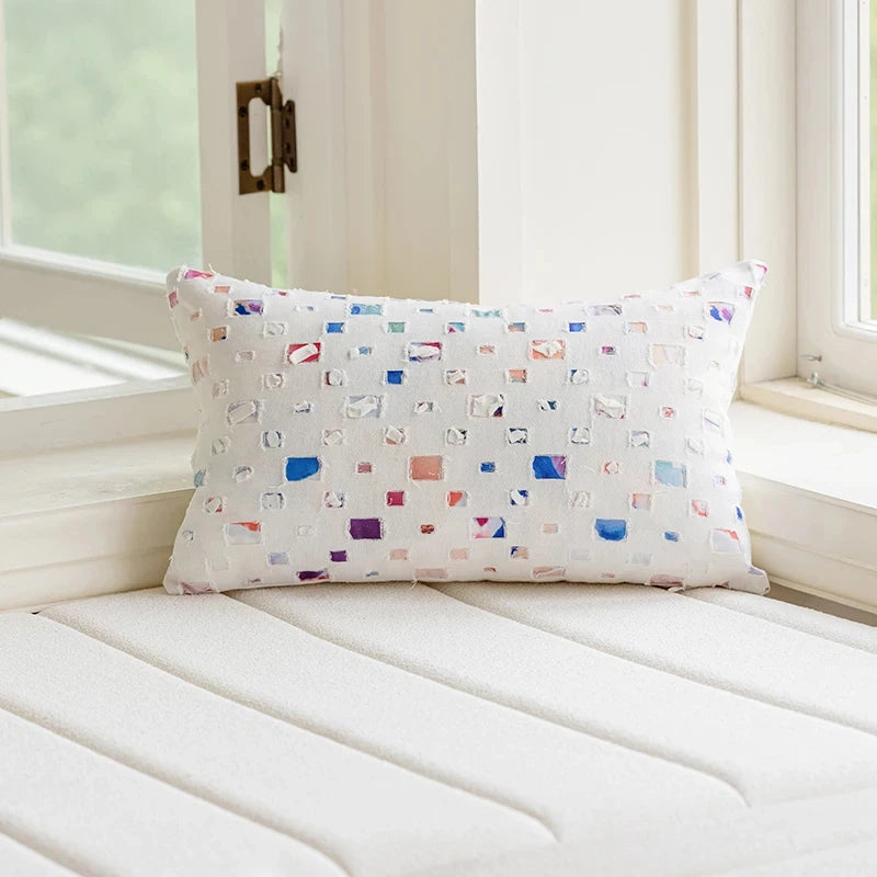 coussins décoratifs jacquard géométriques polyester modernes multicolores blancs voiture maison