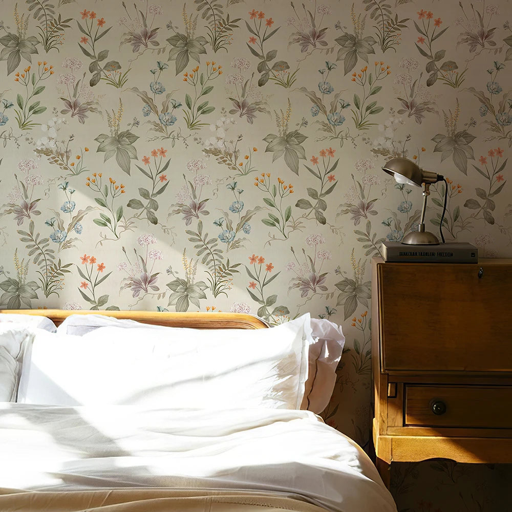 papier peint fleuri autocollant imperméable fleurs feuilles classique chambre salon cuisine vintage pvc résistant