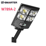 lampe solaire moderne noire capteur mouvement recharge solaire led fixation murale/commande distance