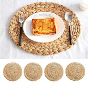 Set de table en paille naturelle rotin rond pour décoration intérieure cuisine et salle à manger