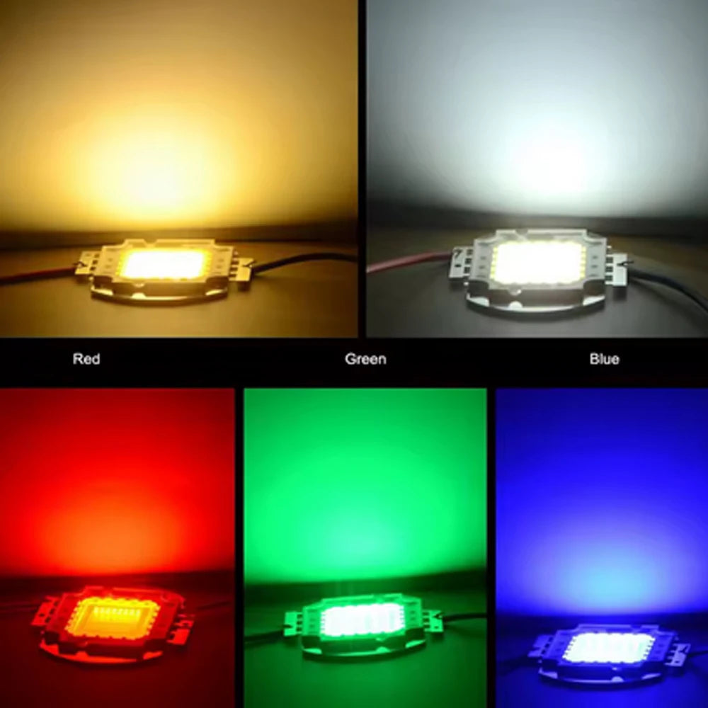 puce led cob haute puissance source lumineuse autocollante cable projecteur lampe rgb