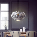 lampe suspendue moderne plumes blanc salon chambre coucher lumière intérieure décoration maison
