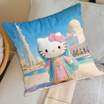 coussin décoratif carré motif hello kitty cartoon canapé lit chaise maison couleur rose