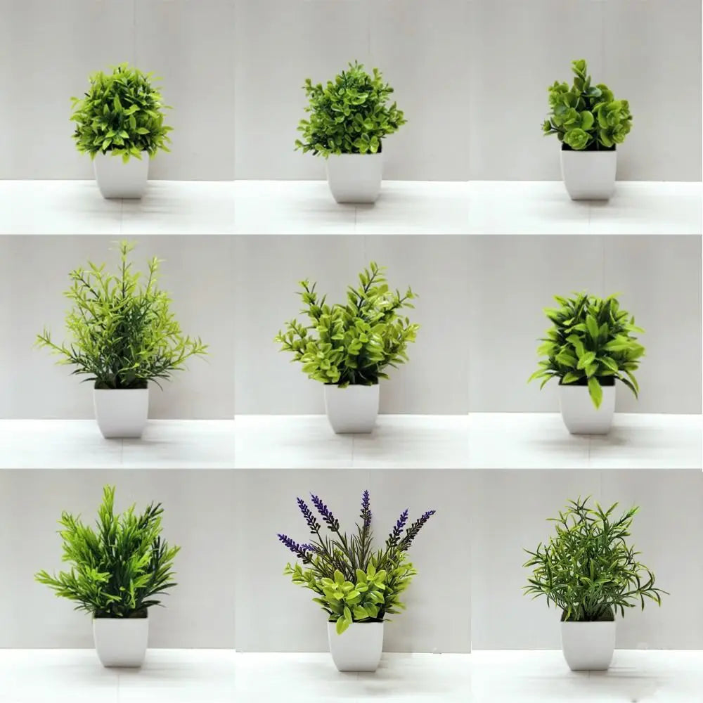 fleurs artificielles plante verte pot carré décoration intérieure extérieure moderne