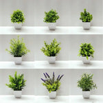 fleurs artificielles plante verte pot carré décoration intérieure extérieure moderne