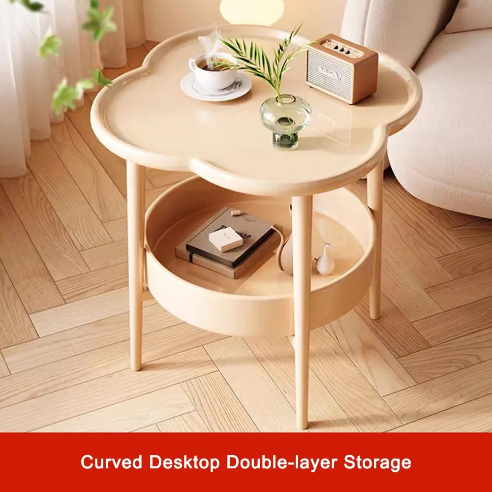table d'appoint moderne petite table basse double couche plastique blanc vert noir minimaliste