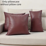 taies d'oreiller modernes cuir pu marron uni brillant 30x50cm 45x45cm 50x50cm opaques chambre salon
