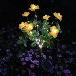 luminaire solaire led étanche fleurs artificielles moderne jardin extérieur contemporain vert rose violet blanc