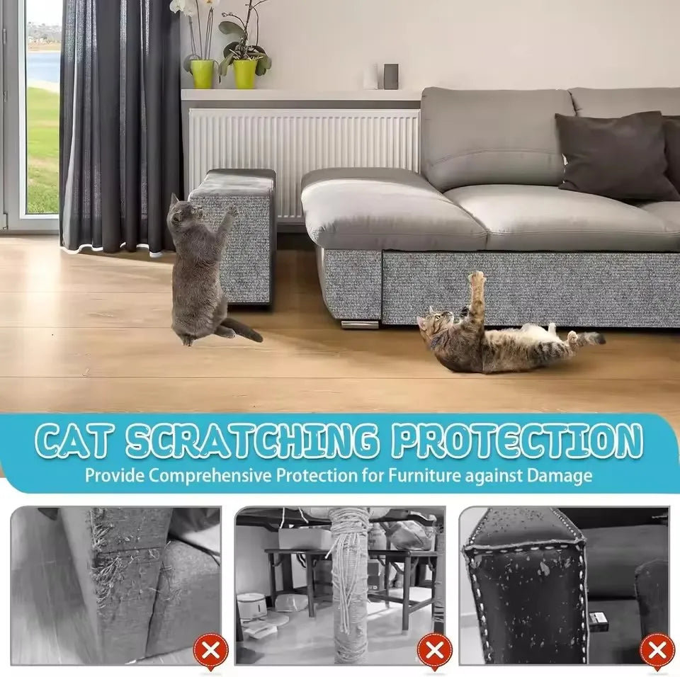 tapis protection chat tissu adhésif moderne gris beige 30x100cm 40x200cmrollable