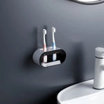 support mural adhésif moderne brosse dents électrique rose bleu blanc noir minimaliste chargeur cable