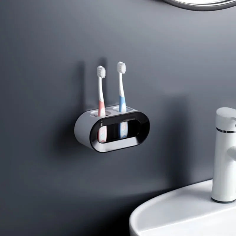 support mural adhésif moderne brosse dents électrique rose bleu blanc noir minimaliste chargeur cable