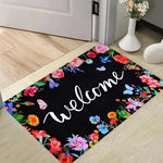 tapis d'entrée moderne fleurs tournesols bienvenue 30x50cm 40x60cm 50x80cm résistant antidérapant