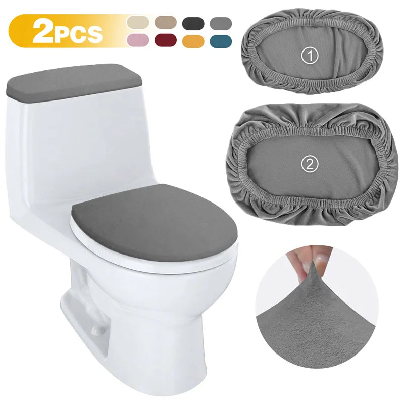 couvre siège toilette velours doux moderne adhésif gris facile entretien
