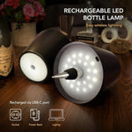 lampe table led rechargeable bouteille tactile noir blanc moderne chambreDecorationCoronaDomPérignonUSBC
