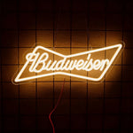enseigne lumineuse néon logo budweiser grenouille couleur rouge bleu jaune vert fixations câble usb