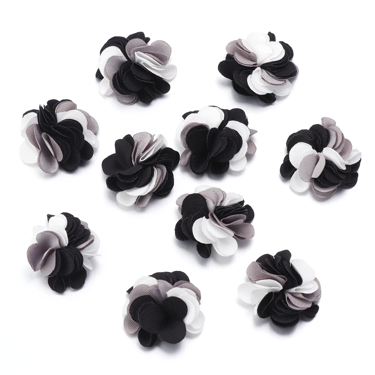 fleurs artificielles tissu plissées 2.5cm multicolore décoratives mariage scrapbook décoration intérieure bricolage couvre chef