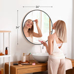 miroir rond or cadre doré moderne support mural chambre salon durable élégant autonomepage num