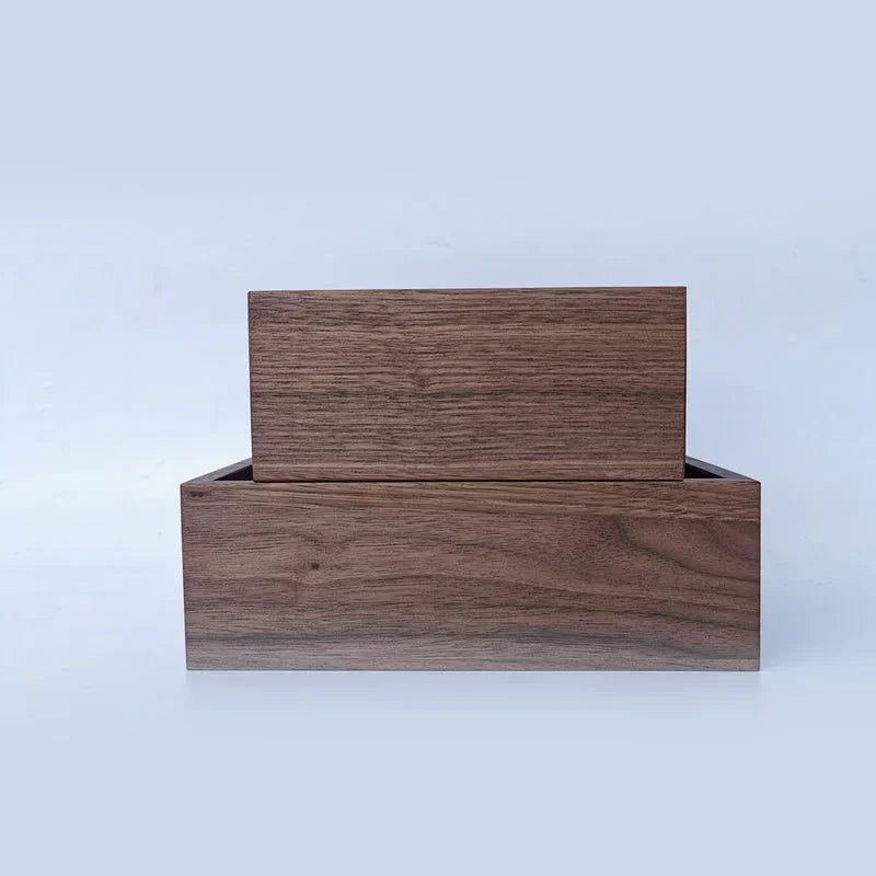 boîtes rangement bois minimaliste boîte cosmétique réutilisable rangement 1kg 1l carré marron naturelle
